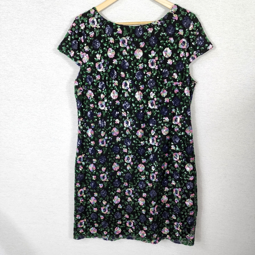 Sam Edelman Sequin Floral Cap Sleeve Shift Cocktail Dress